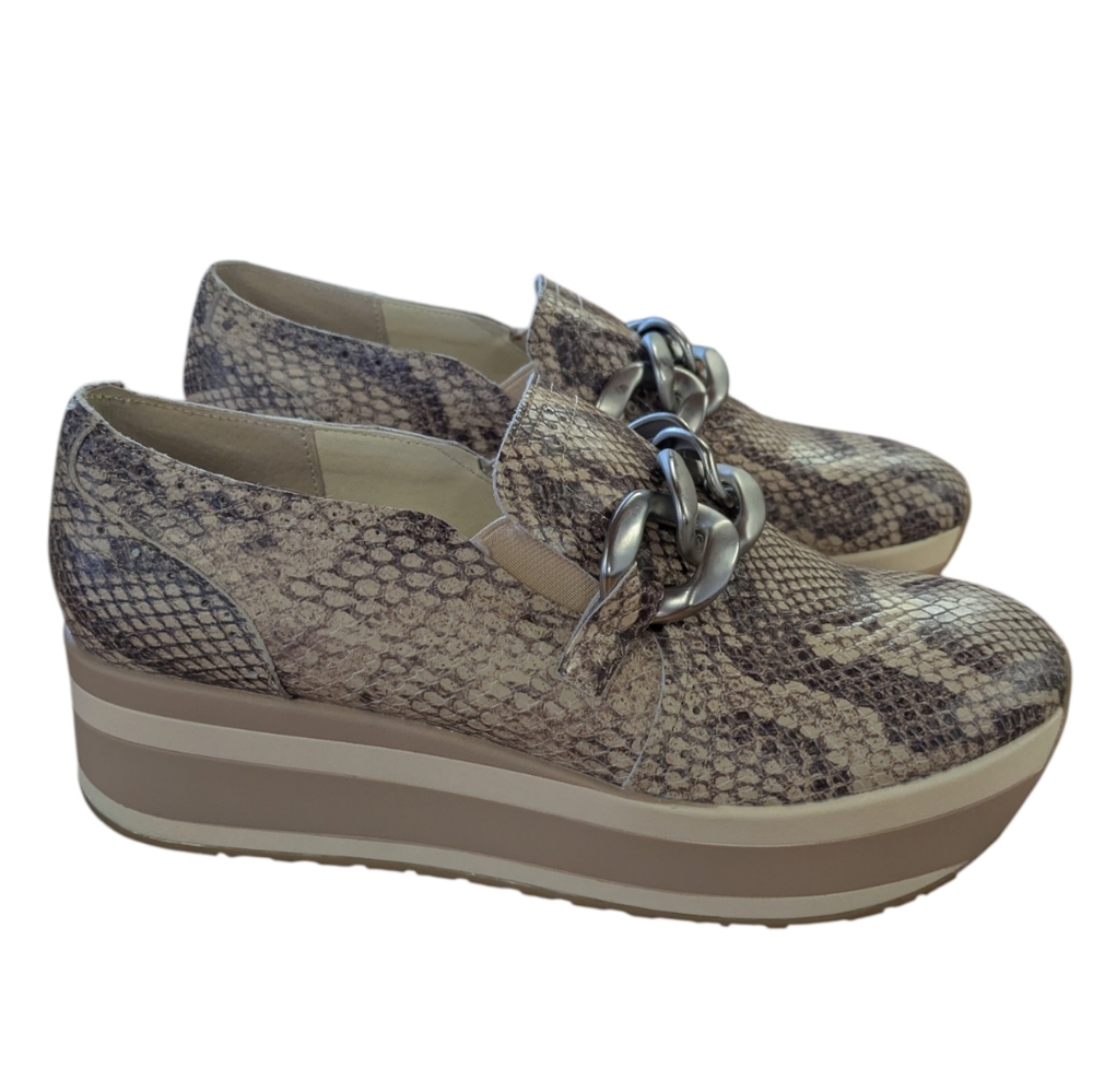 Dolce Vita Jhenee Snake Embossed Platform Loafer Sand Size 8 - Picture 3 of 10